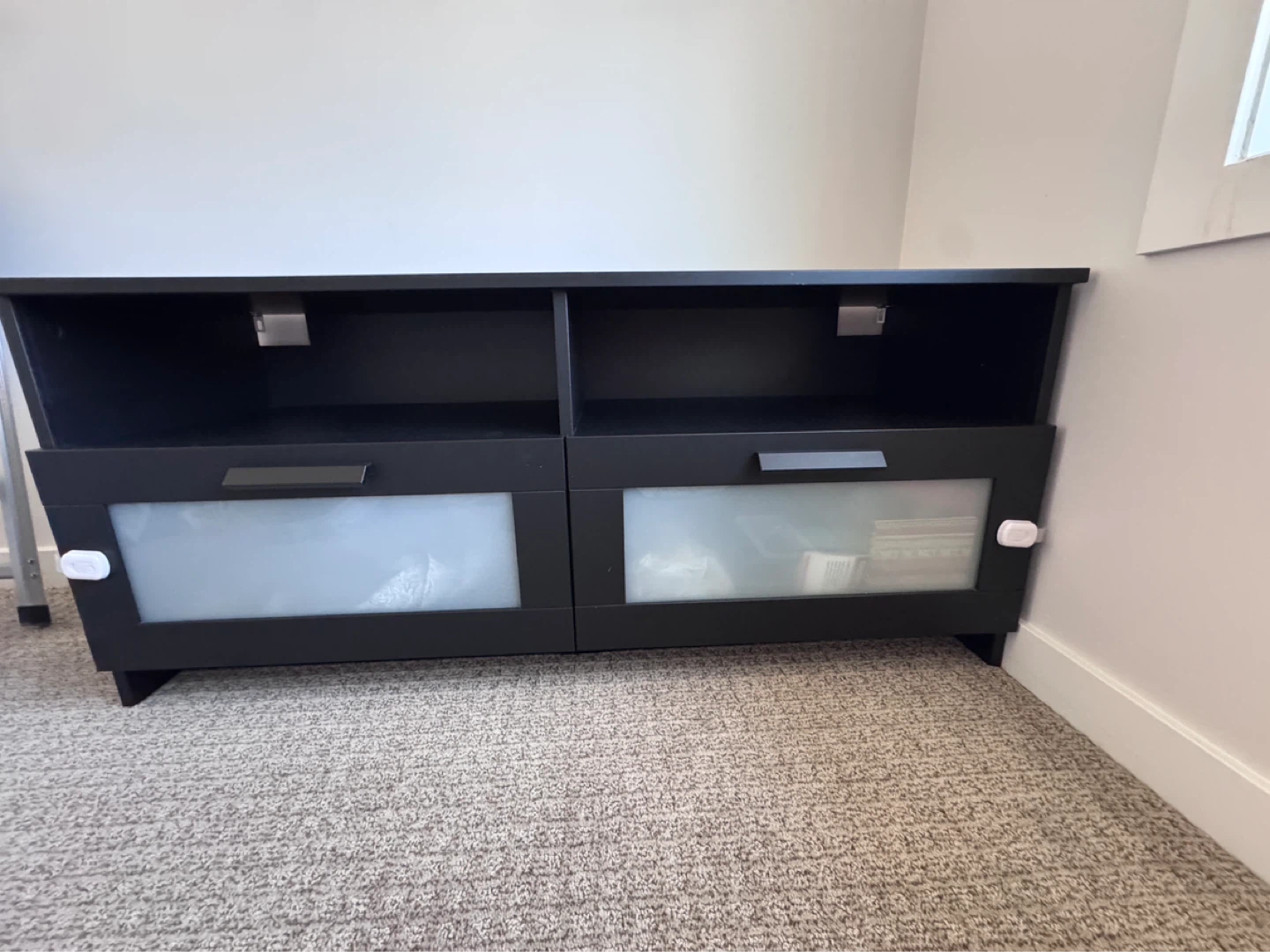 Modern TV Stand with Storage – Like New - photo 3