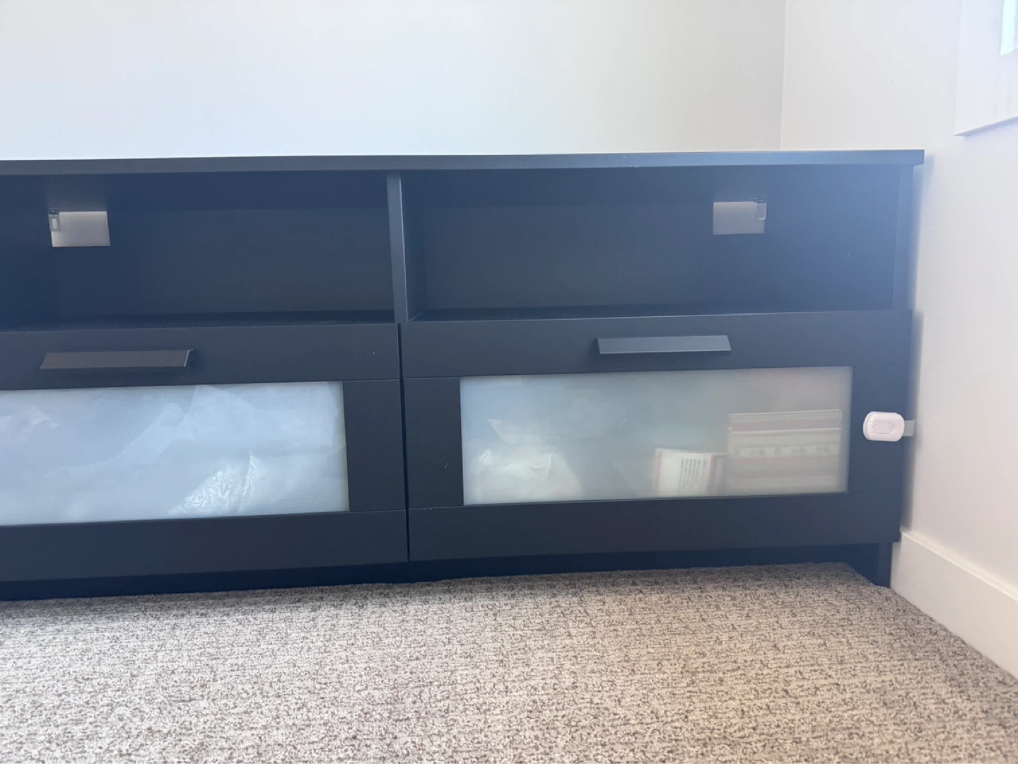 Modern TV Stand with Storage – Like New - photo 2