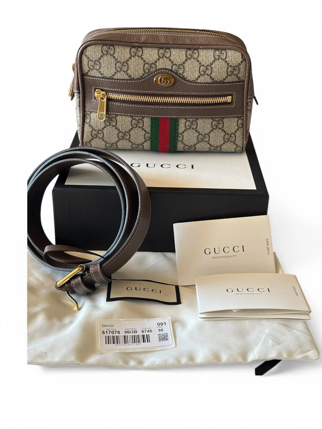 Gucci GG Supreme Monogram Belt Bag with Strap