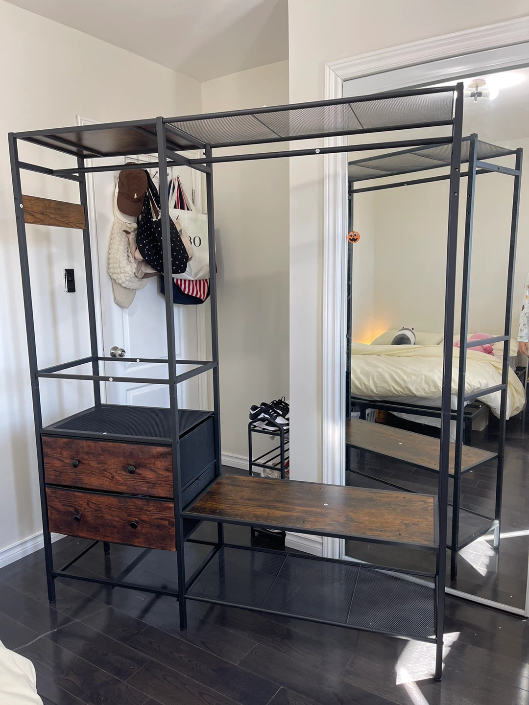 Jalmer Clothes Rack with Drawers & Hanging Rod - photo 3