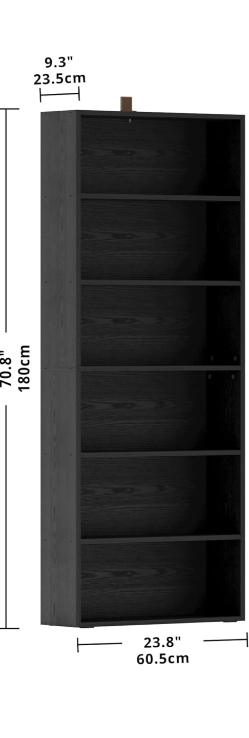 Black tall bookshelf