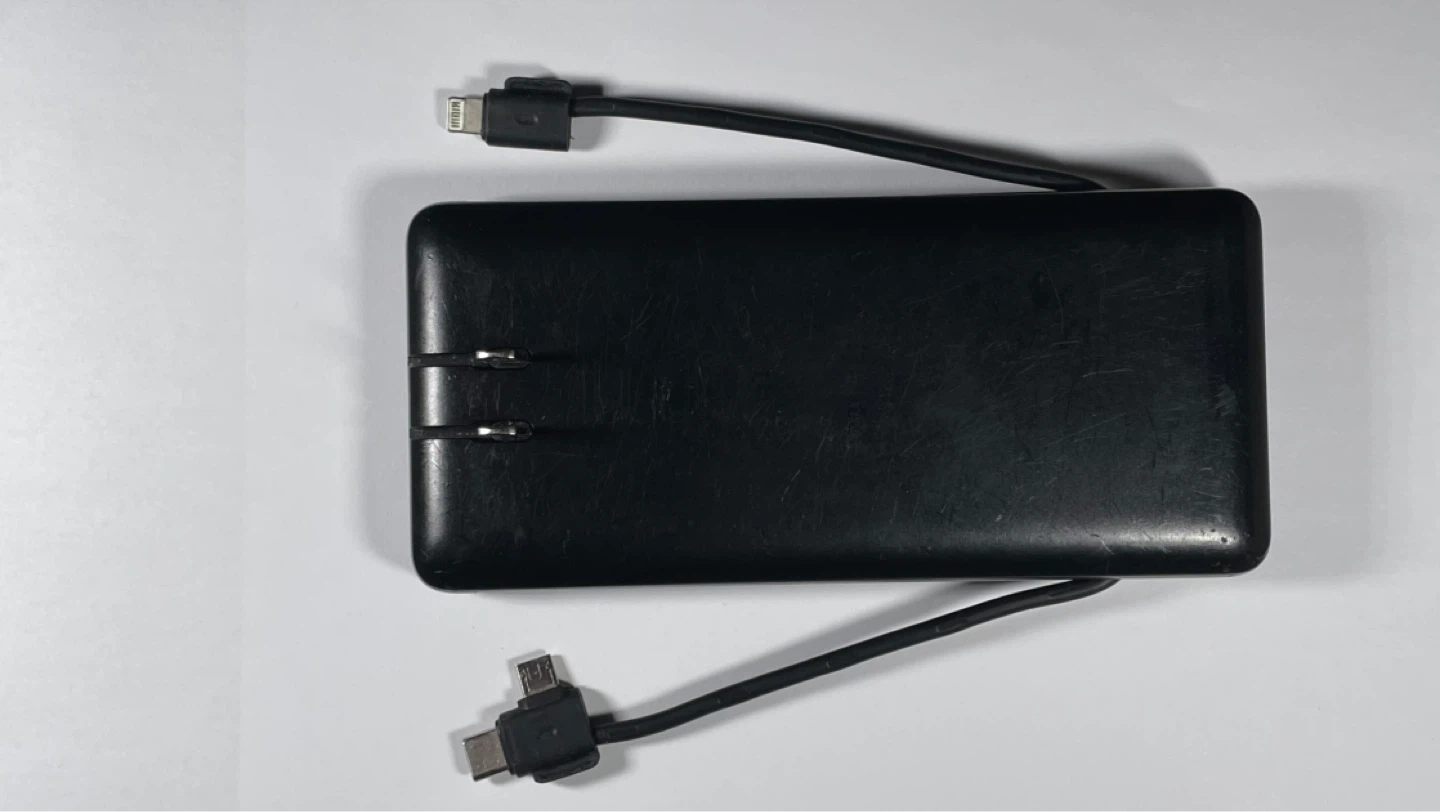 Black Power Bank with Built-in Cables - photo 2