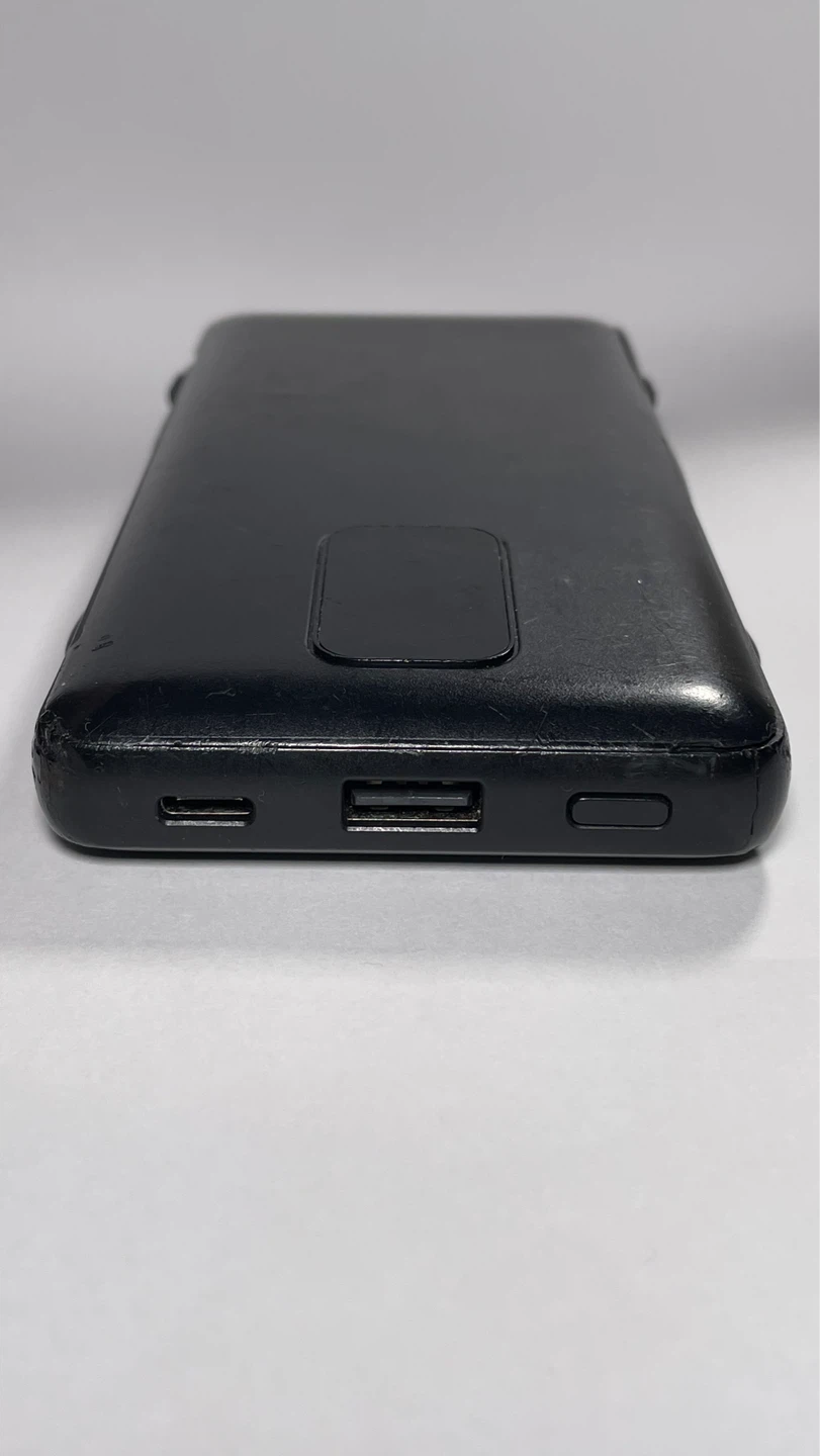 Black Power Bank with Built-in Cables