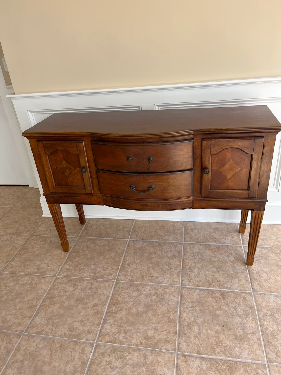 Vintage Wooden Buffet/Sideboard with Drawers and Cabinets
