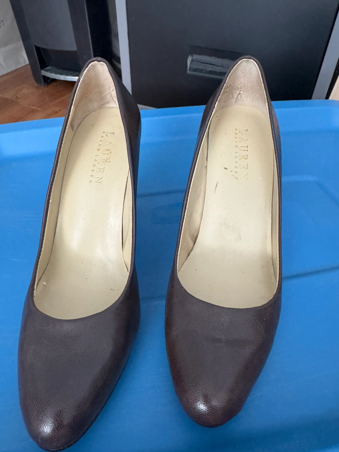 Lauren Ralph Lauren Brown Leather Heels Size 6.5