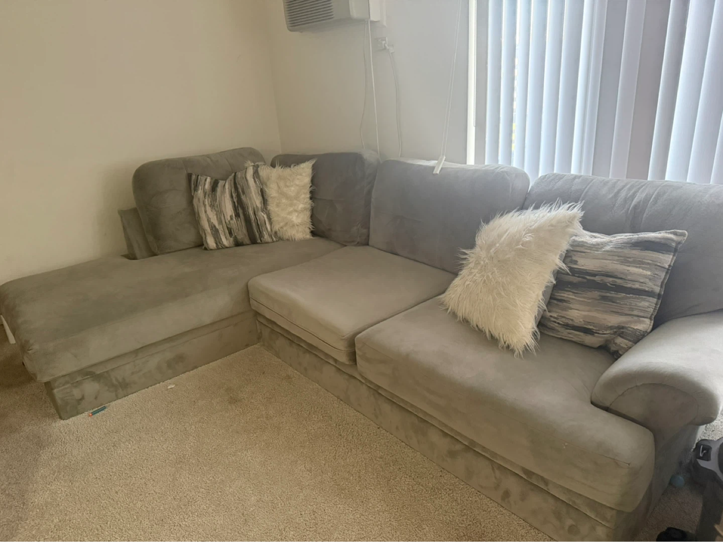 Gray Sectional Sofa with Chaise