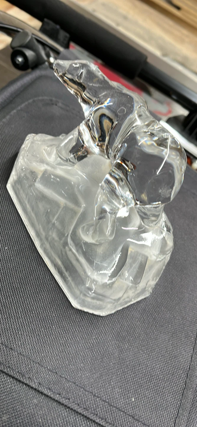 Clear Glass Polar Bear Figurine on Iceberg - photo 2