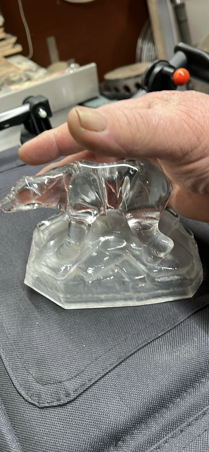Clear Glass Polar Bear Figurine on Iceberg