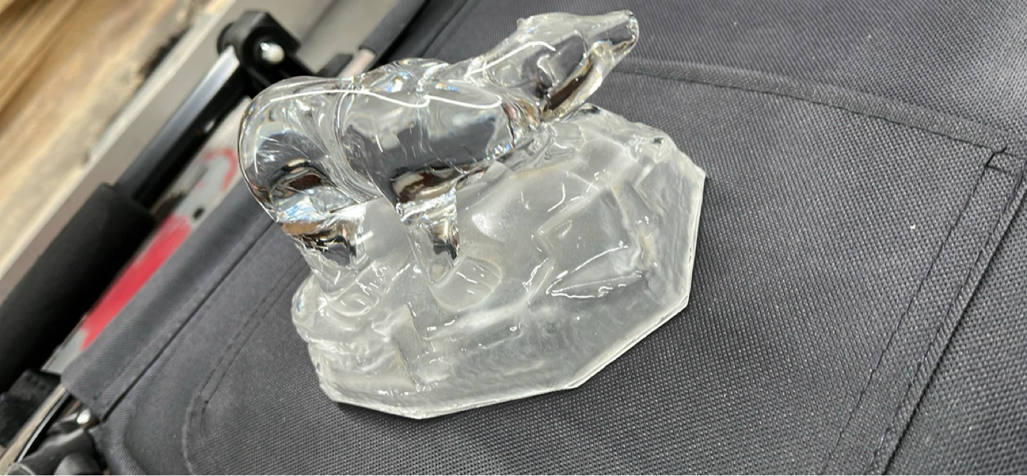 Clear Glass Polar Bear Figurine on Iceberg - photo 5