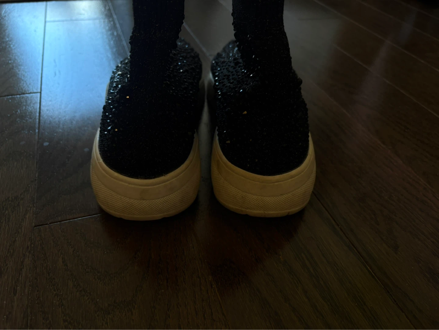 Black sparkly sock sneakers - photo 4