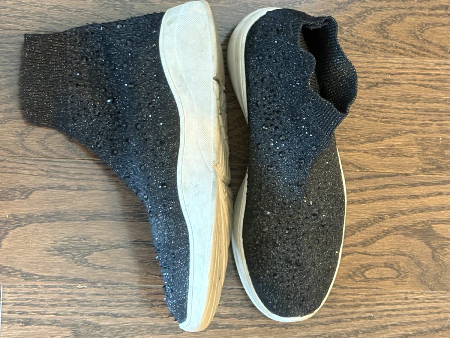 Black sparkly sock sneakers - photo 2