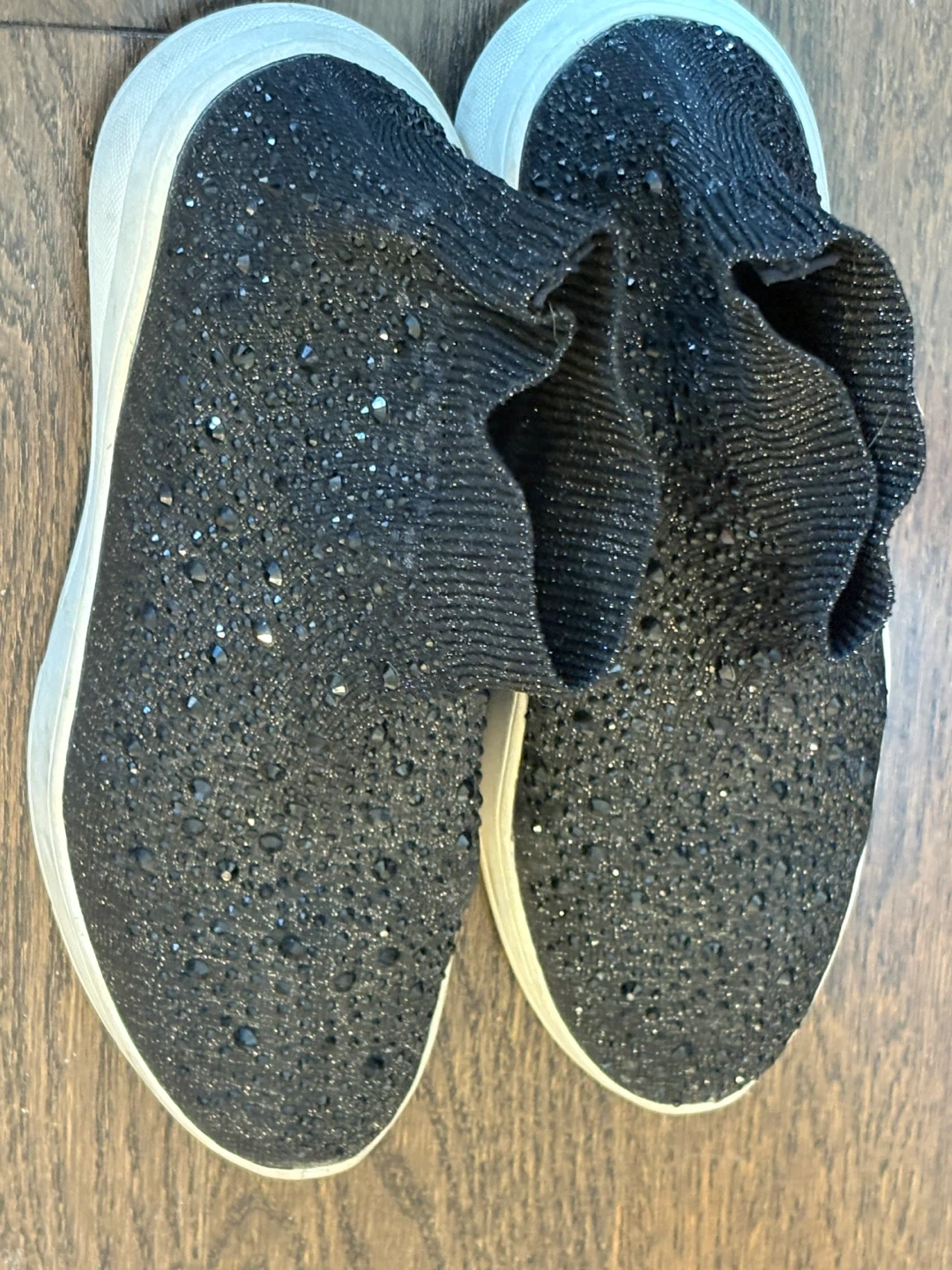 Black sparkly sock sneakers