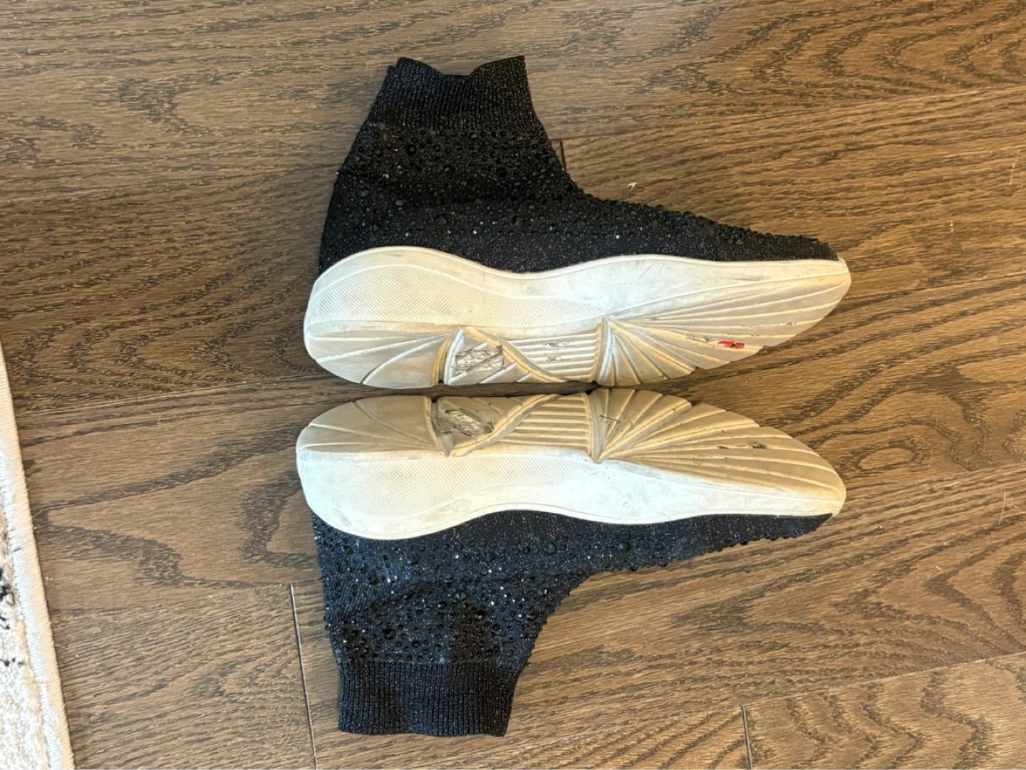 Black sparkly sock sneakers - photo 3