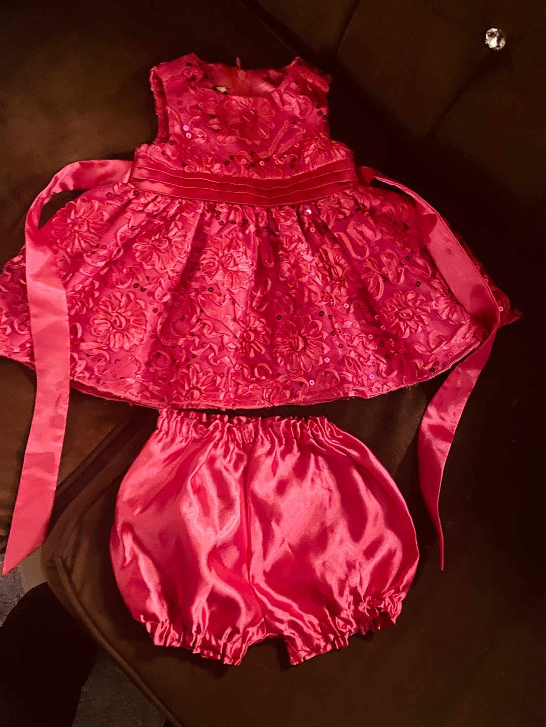 Bon Bebe 6M Pink Lace Dress with Bloomer Set