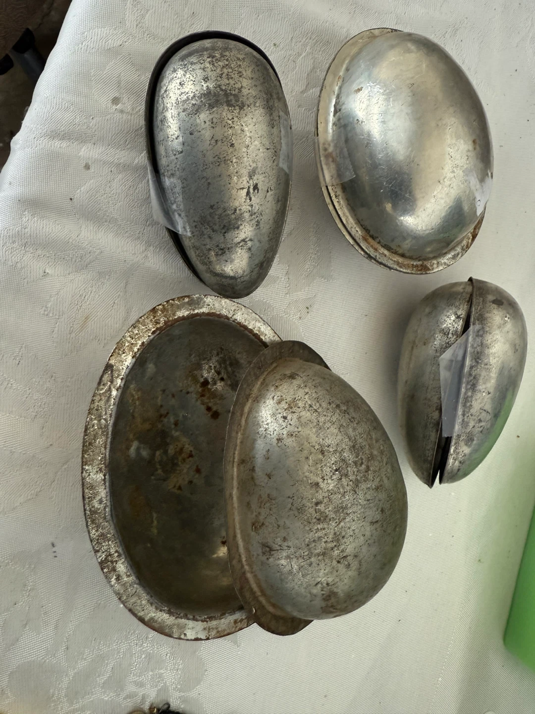 Set of 4 Vintage Metal Egg Molds