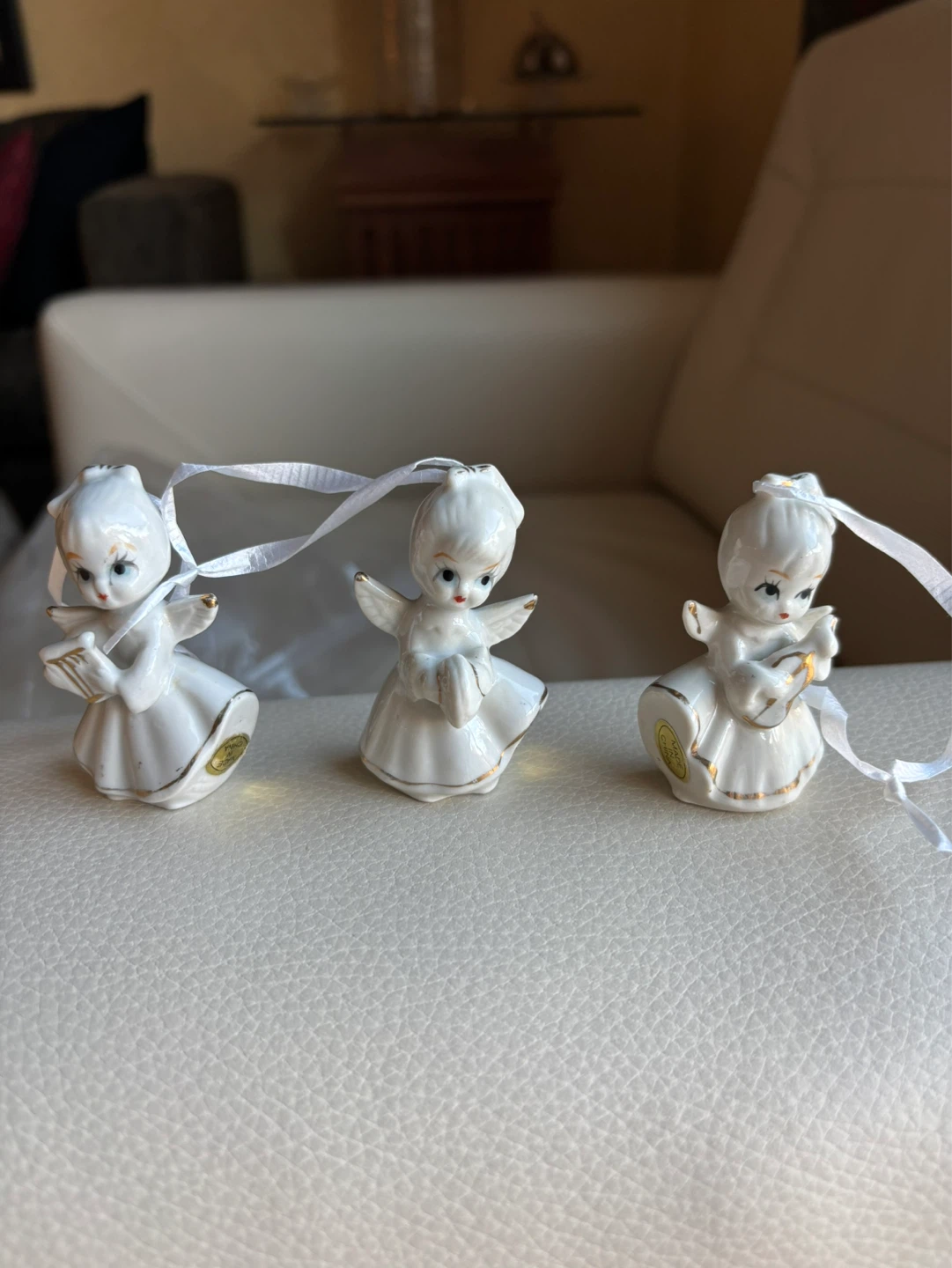 Set of 3 vintage Ceramic Angel Ornaments