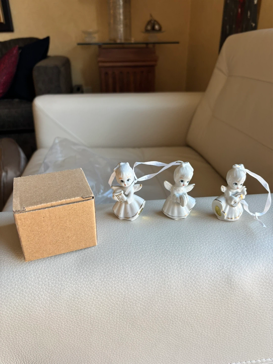 Set of 3 vintage Ceramic Angel Ornaments - photo 5