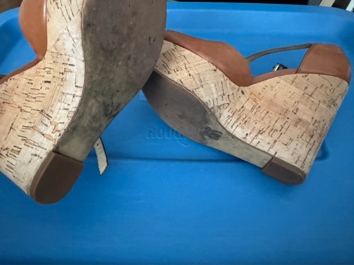 Michael Kors Wedge Sandals - Brown Leather Cork - photo 4