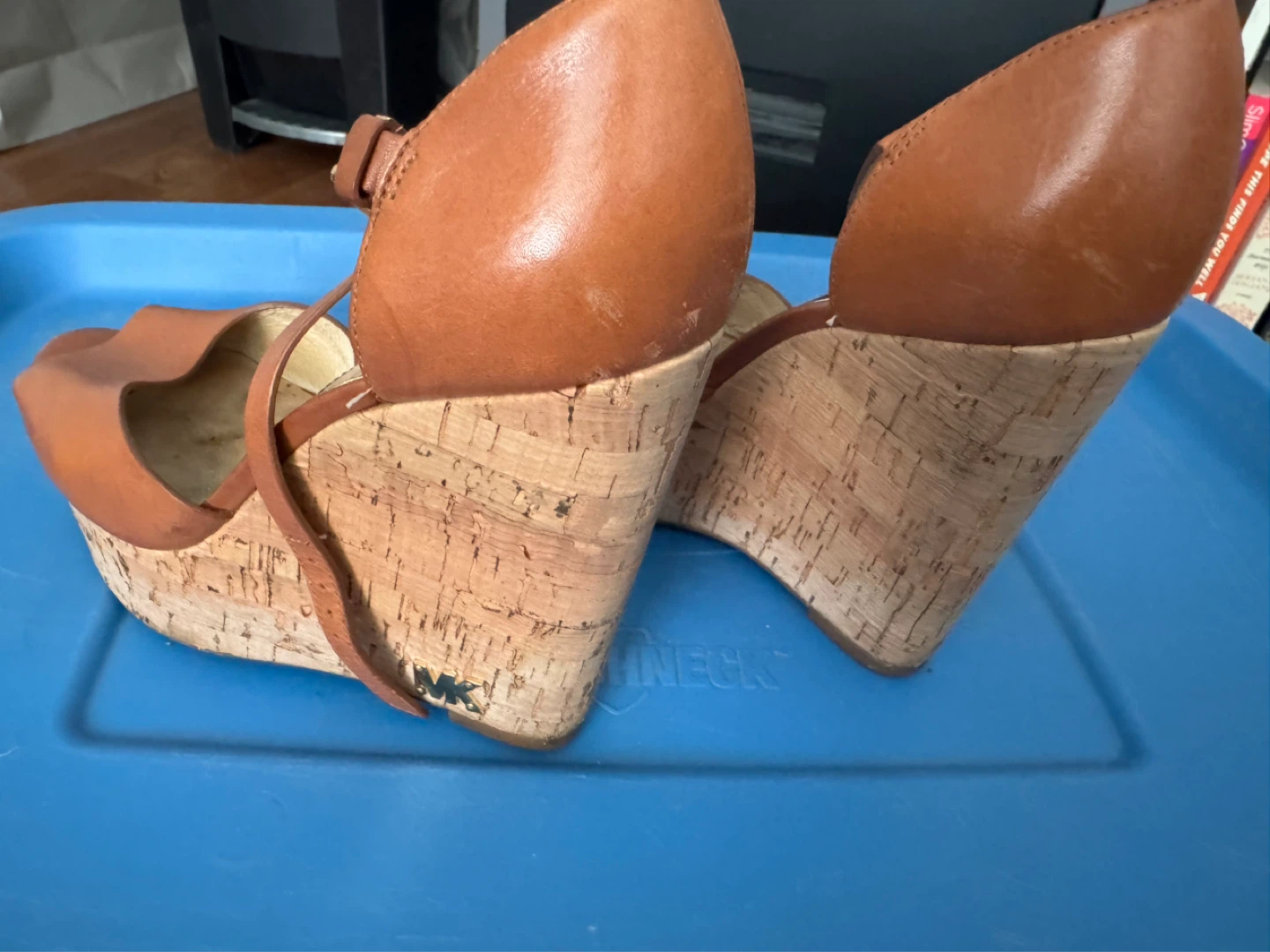 Michael Kors Wedge Sandals - Brown Leather Cork - photo 2