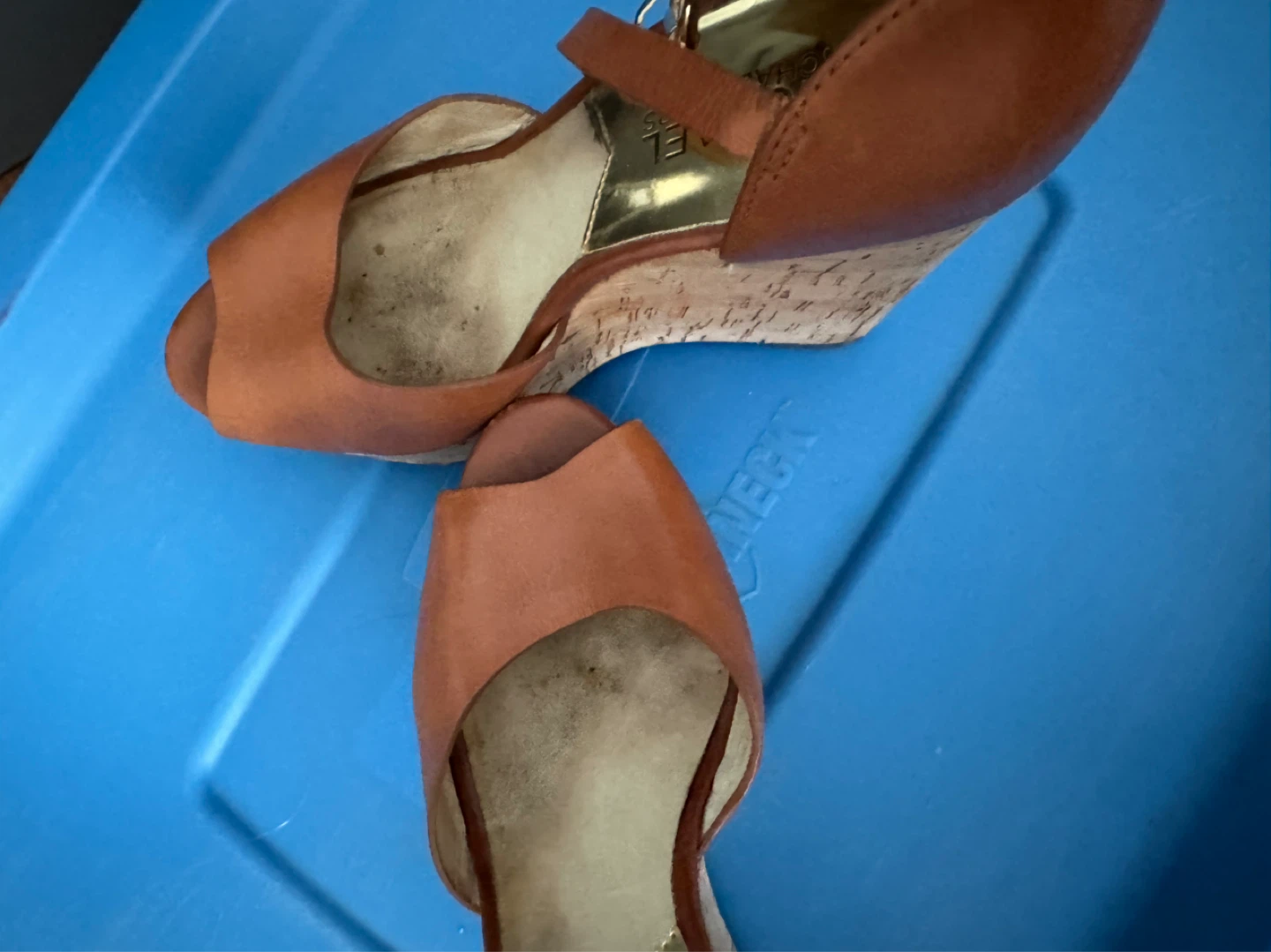 Michael Kors Wedge Sandals - Brown Leather Cork - photo 3