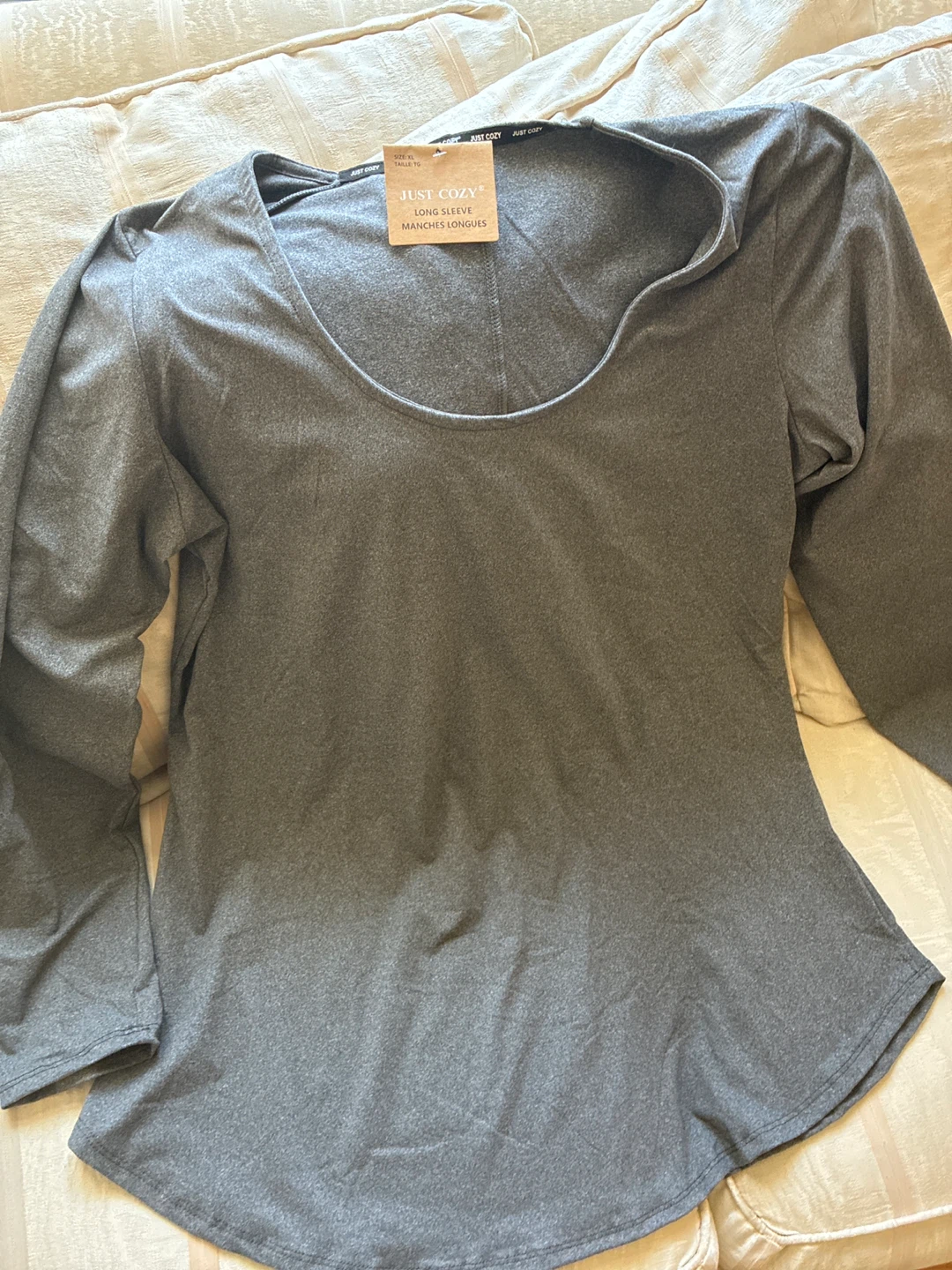 Just Cozy Long Sleeve Top - Grey - photo 2