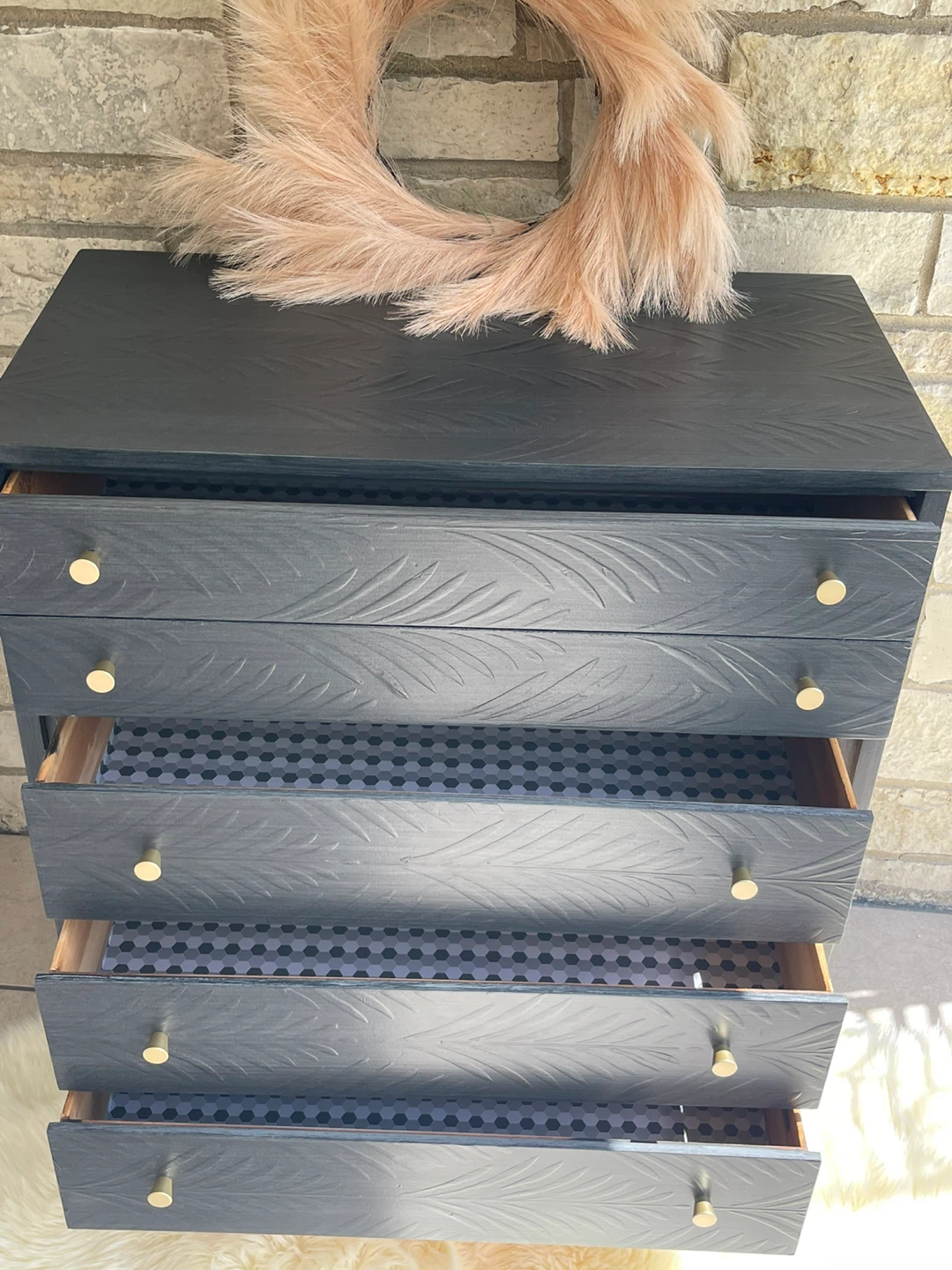 MCM 4 drawers dresser redone in Brushed Gray/Gold - photo 3