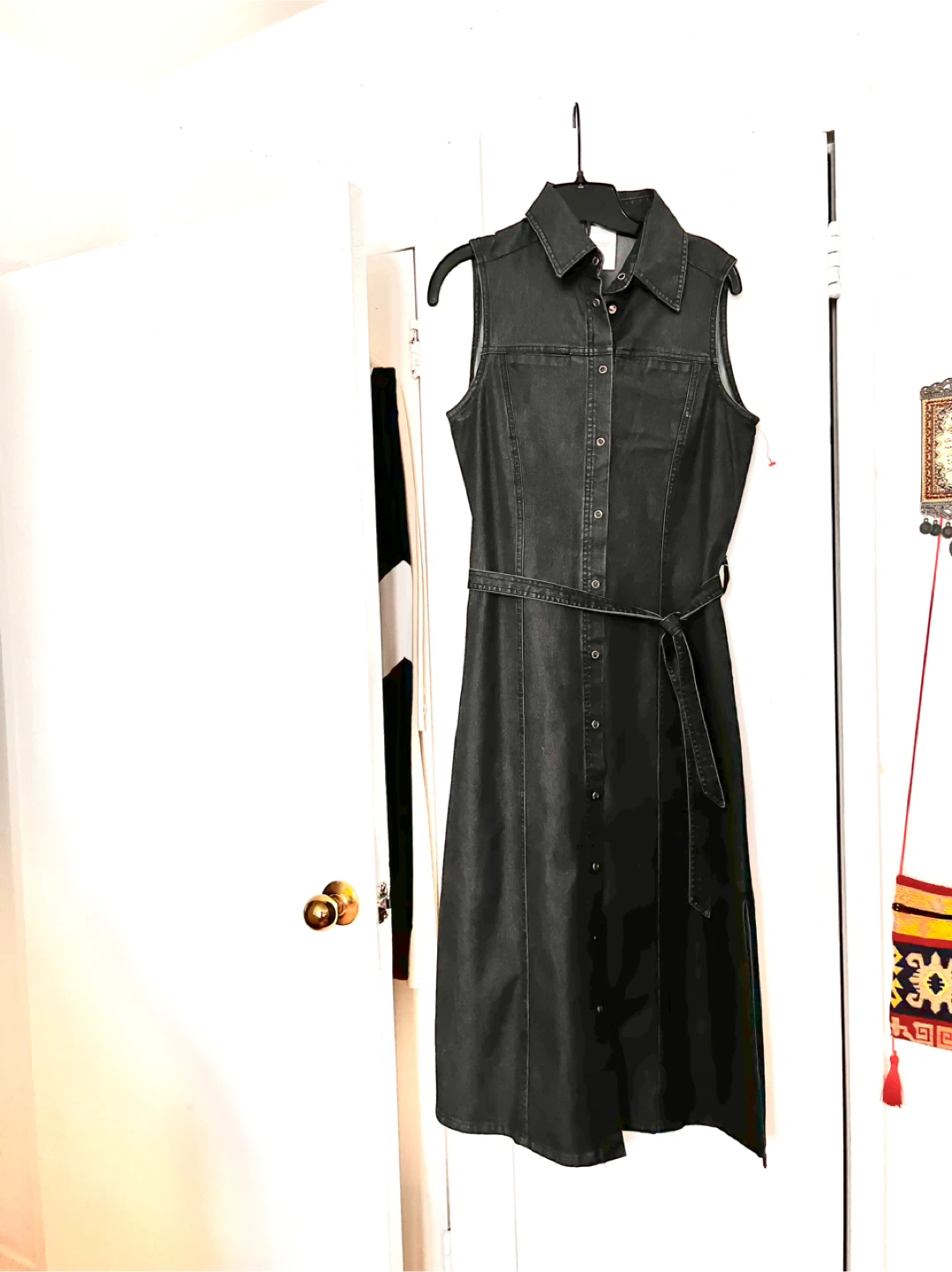 Denim Dress with Belt - Size S/P cotton and spandex