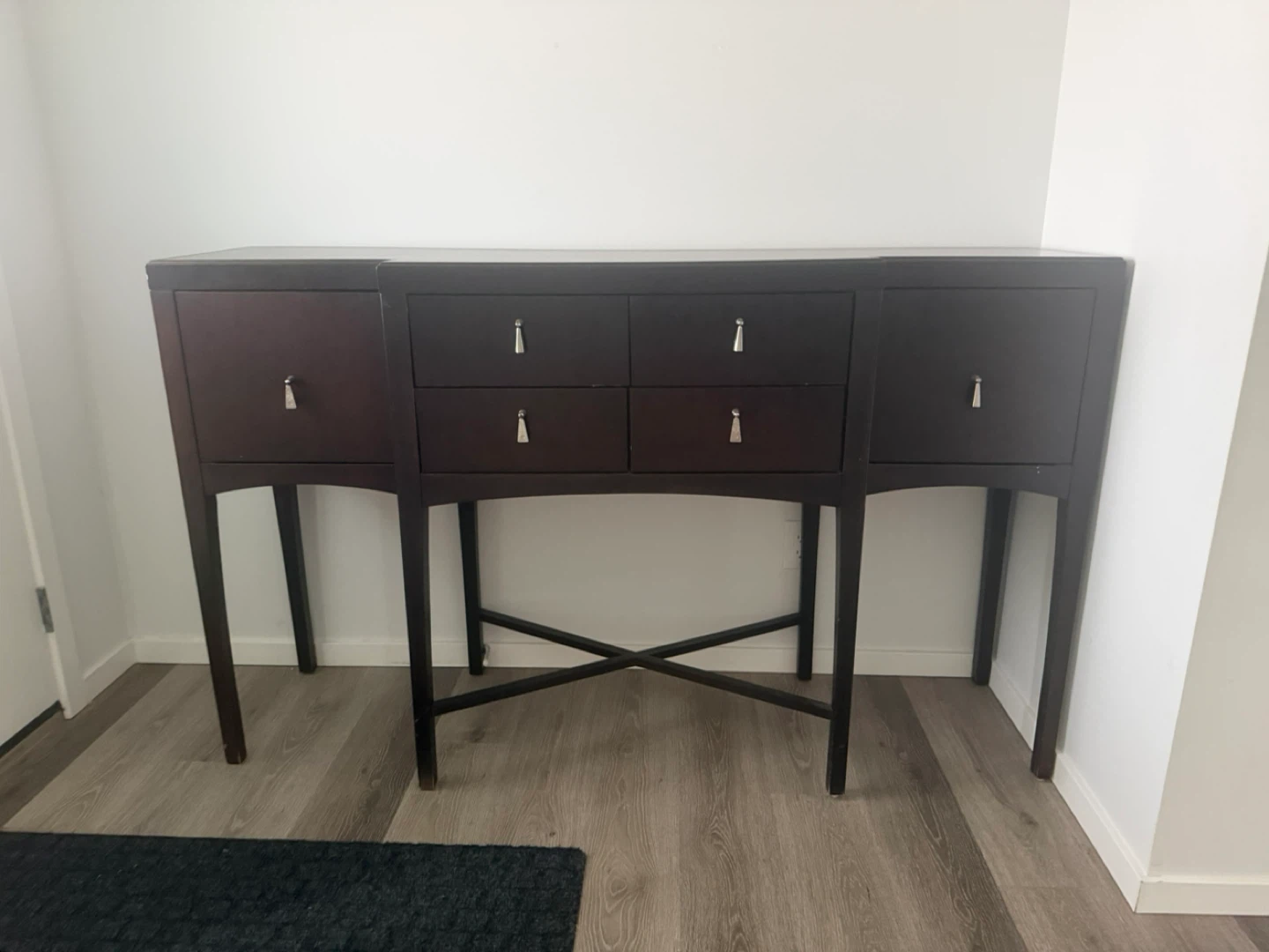 Dark Brown Console Table with 4 Drawers - photo 2