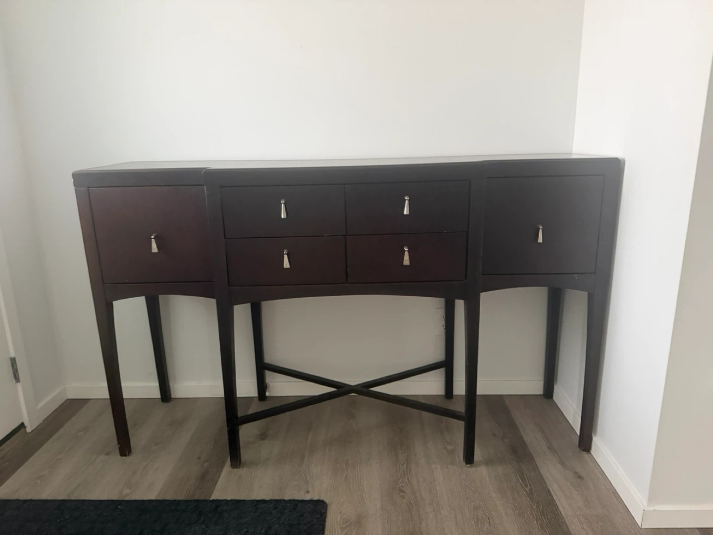 Dark Brown Console Table with 4 Drawers - photo 3