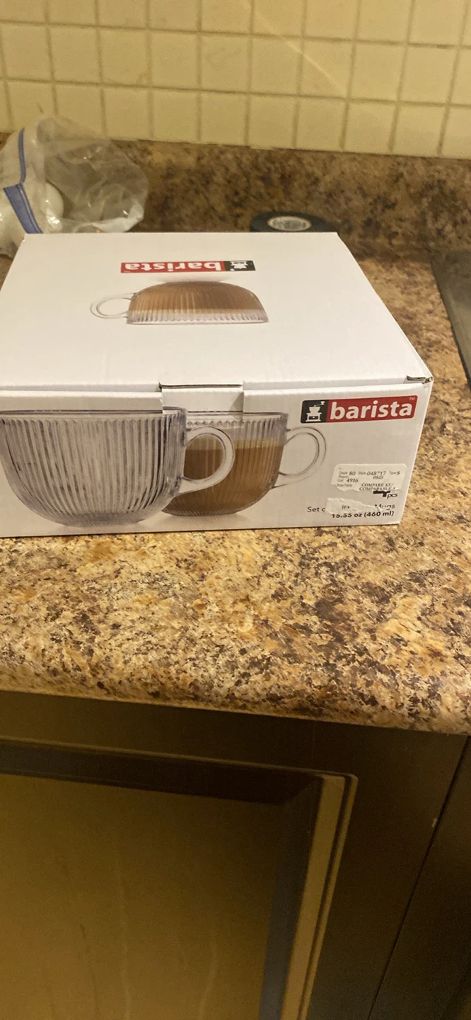 Barista Set of 2 Glass Cups 15.55 oz (440 ml)