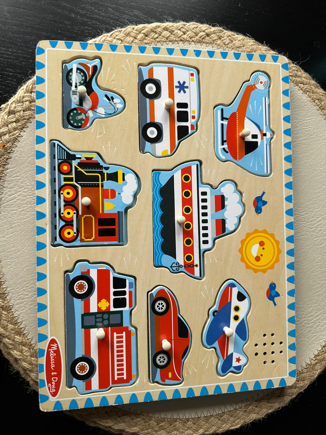 Melissa & Doug Vehicle Wooden Sound Puzzle - Vehicles