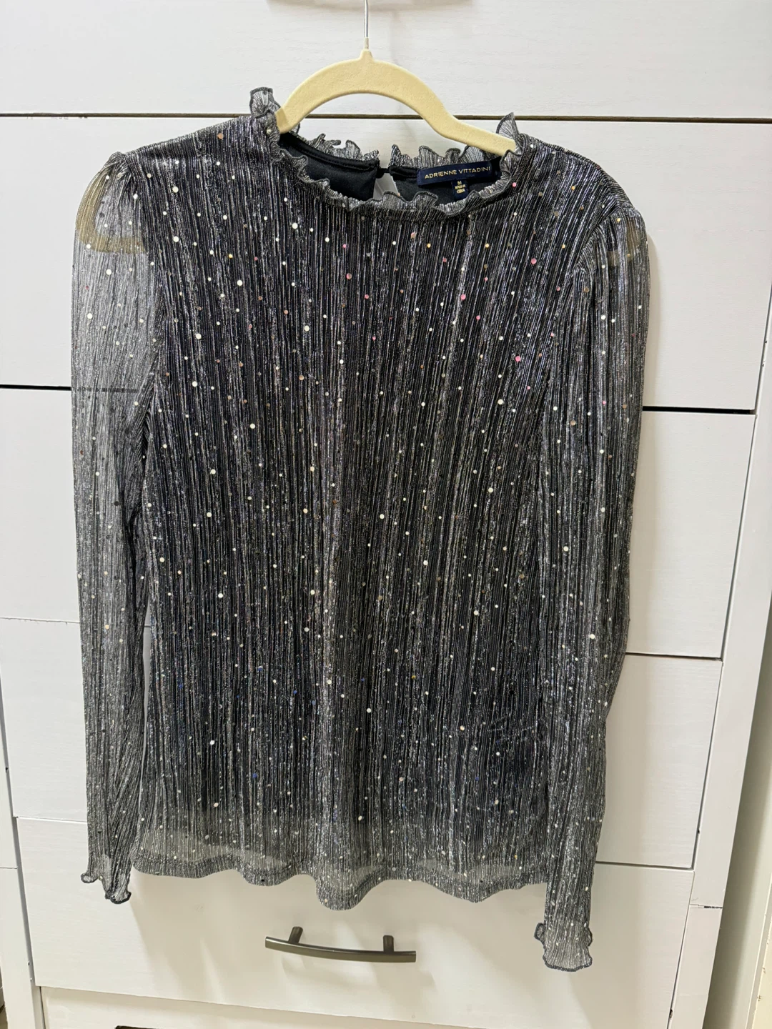 Adrienne Vittadini Metallic Sparkle Top