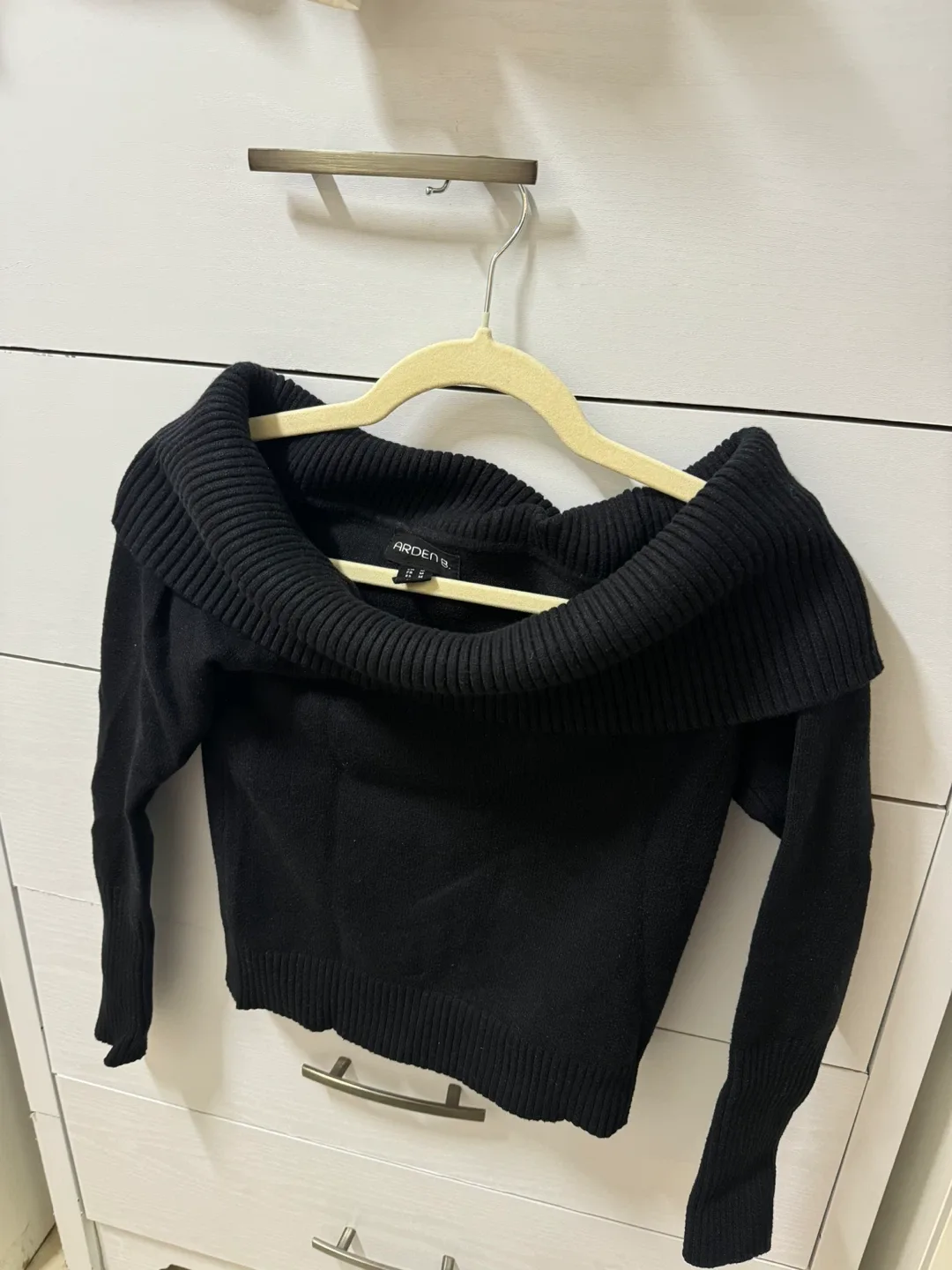 Arden B. Black Off-the-Shoulder Sweater