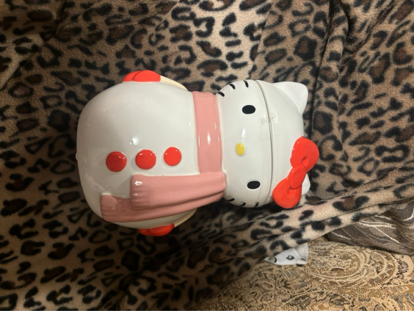 Hello Kitty Ceramic Snowman Jar