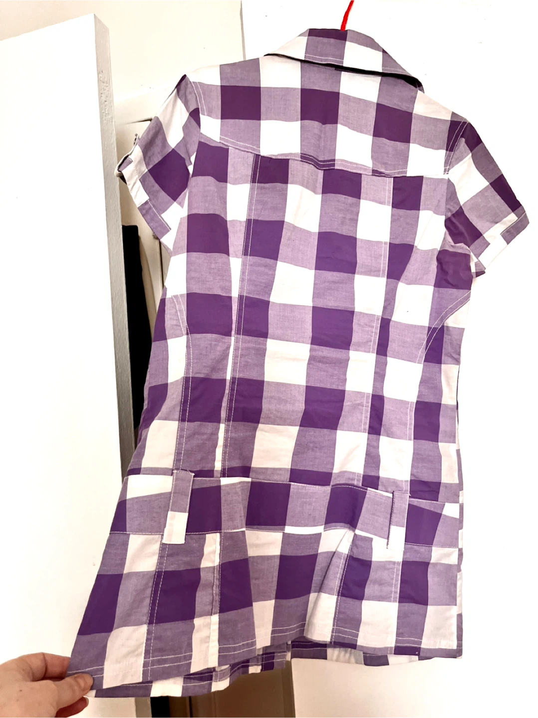 SWS Plaid Button-Up cotton Shirt  Purple/White Size M - photo 5