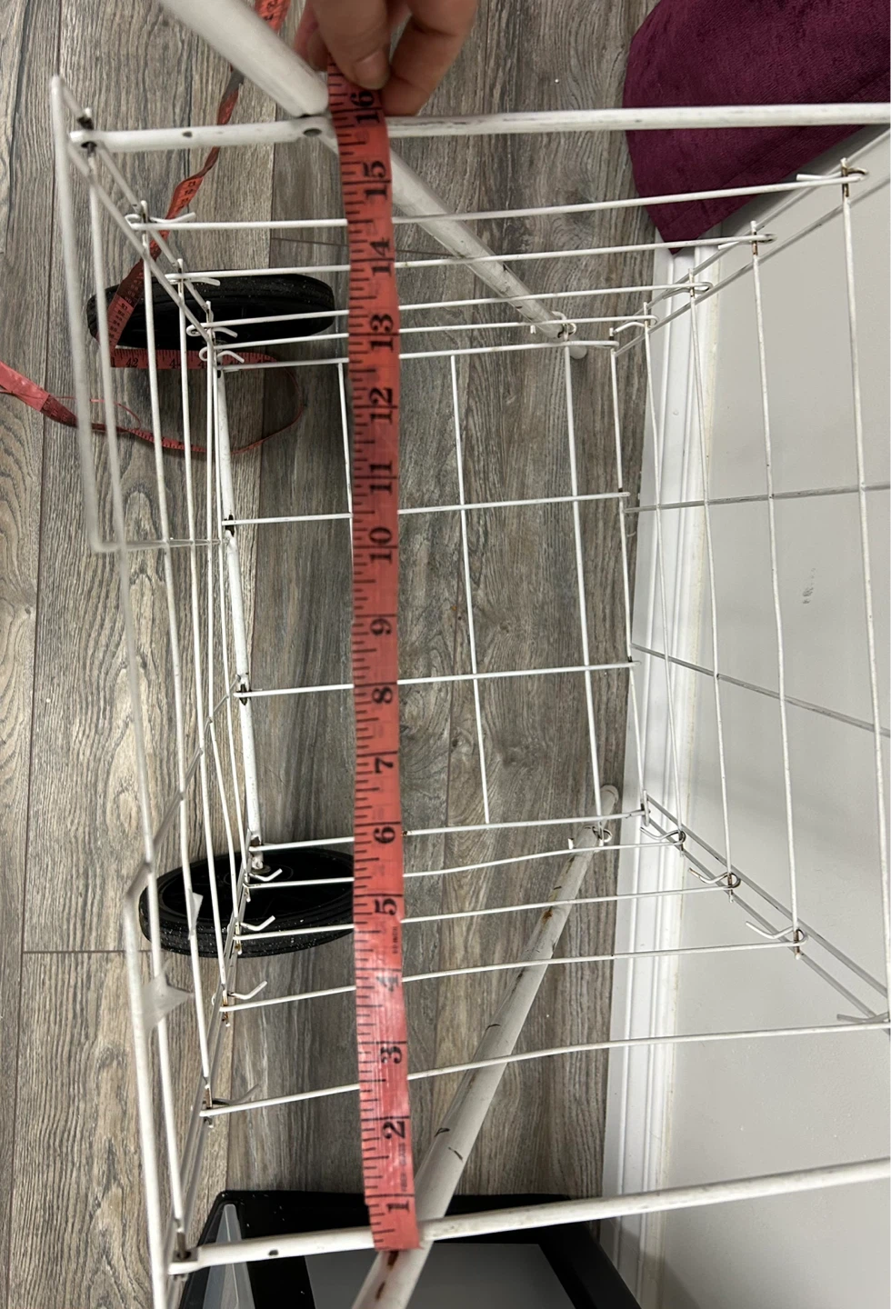 White Metal Shopping Cart with Wheels - photo 5