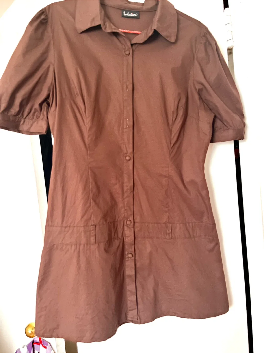 Collar and button-up cotton shirt size M - photo 2