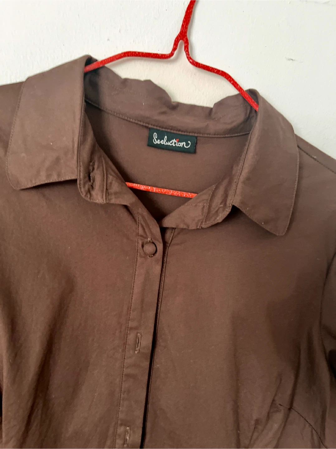 Collar and button-up cotton shirt size M - photo 4