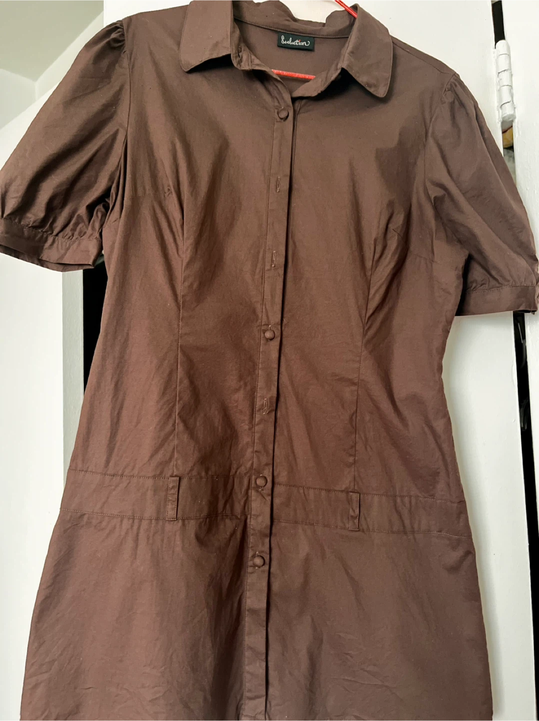 Collar and button-up cotton shirt size M - photo 3
