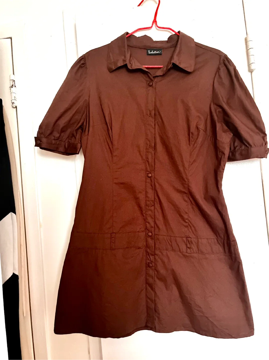 Collar and button-up cotton shirt size M