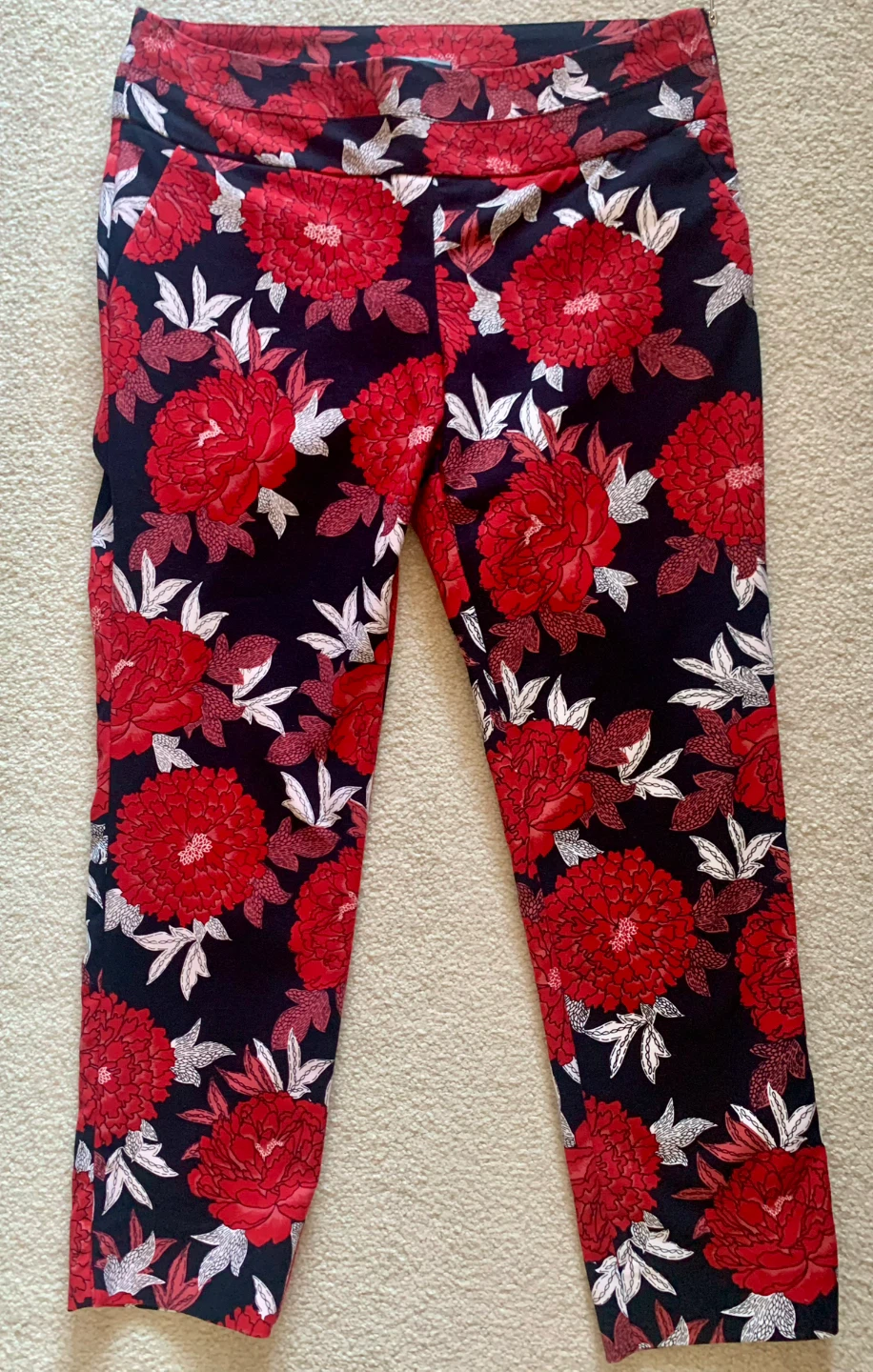 LE CHÂTEAU Women's Black Floral Pants Size 6 - photo 5