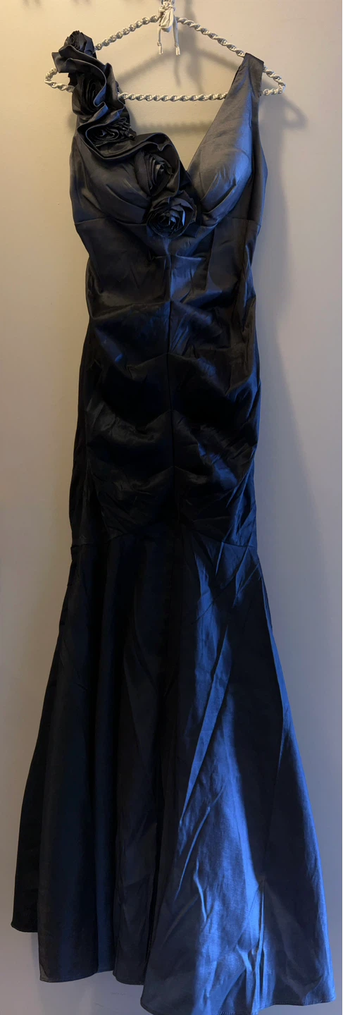 Dark Grey Formal Dress with Floral Detail-size S/M