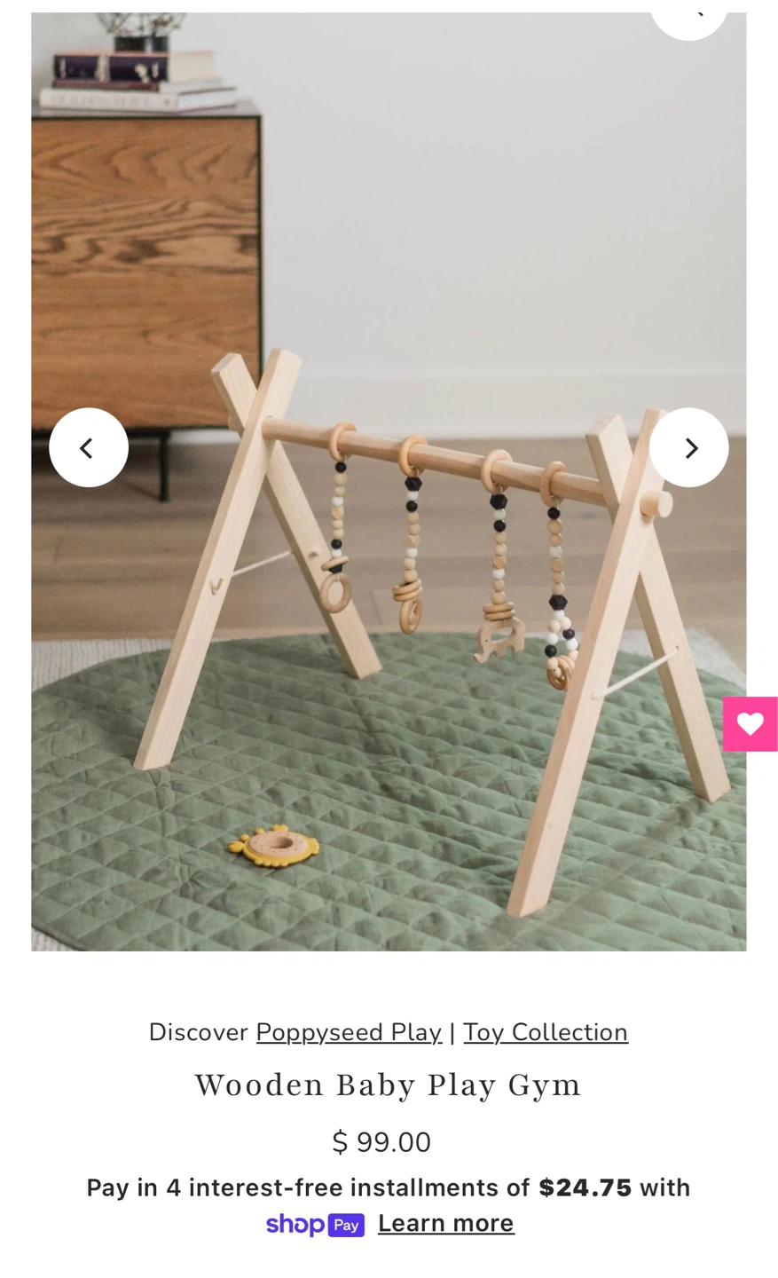Popppyseed Play Wooden Baby Play Gym