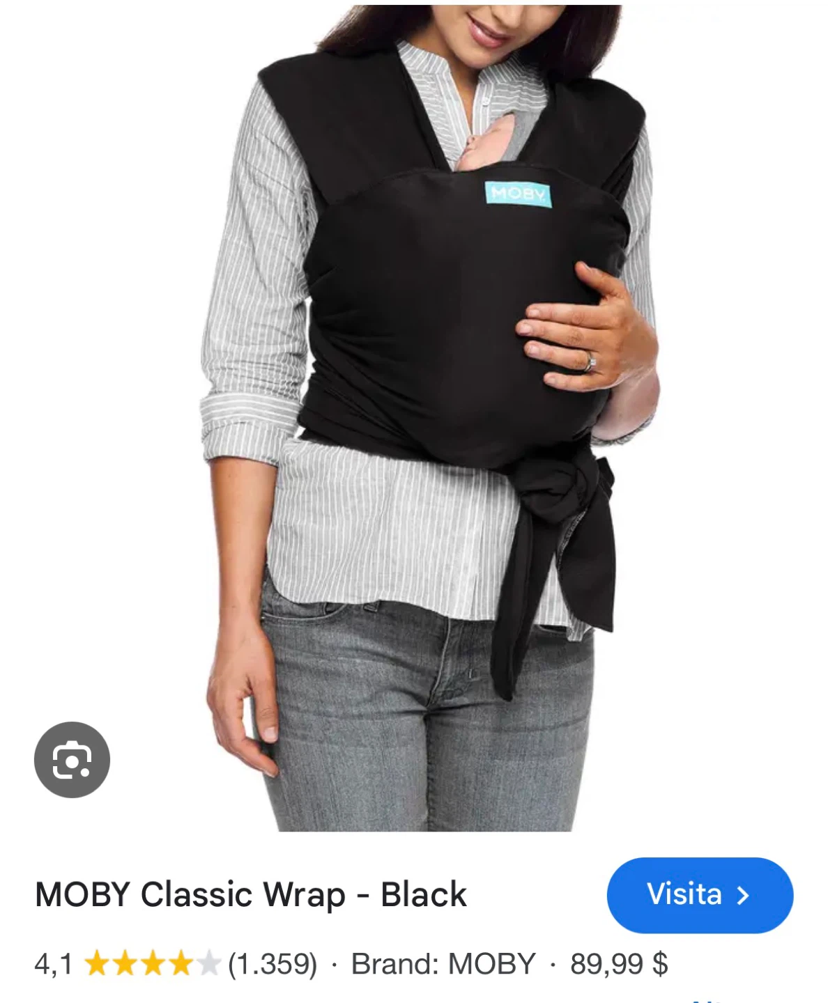 Moby Classic Wrap Baby Carrier - Black