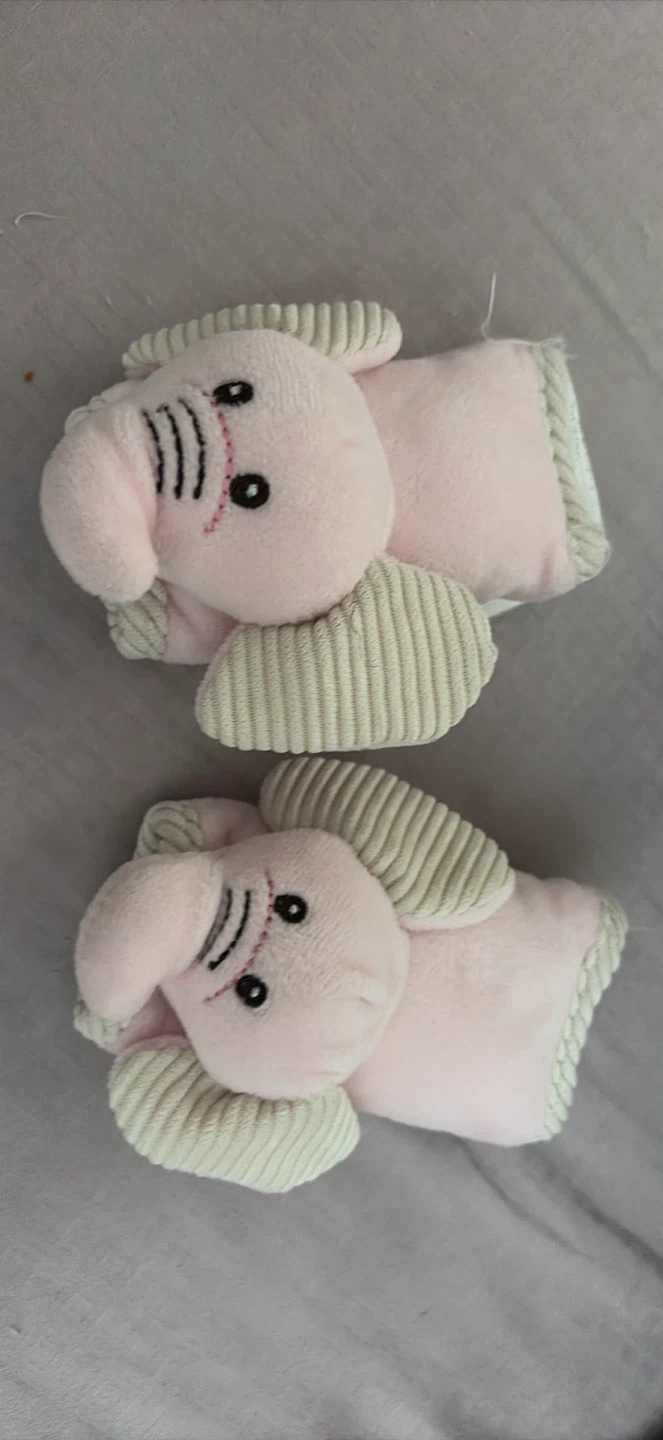 Adorable Pink Elephant Plush Car Seat Strap Protectors