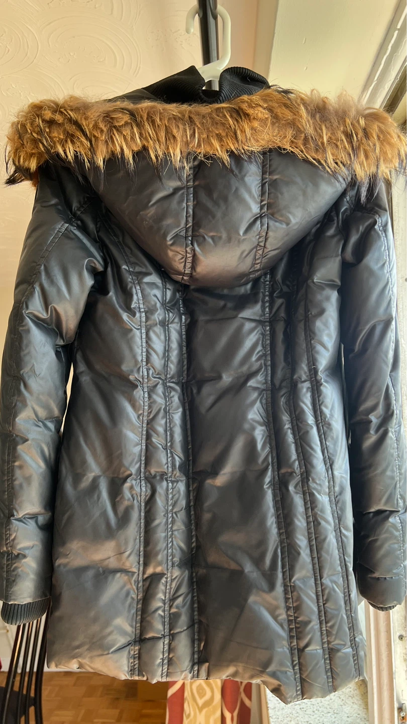Atlier Noir Black Puffer Winter Coat with Faux Fur Hood - photo 2
