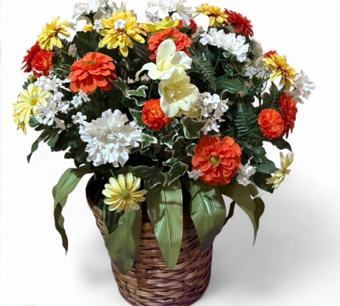 Artificial Flower Arrangement in Wicker Basket - photo 5
