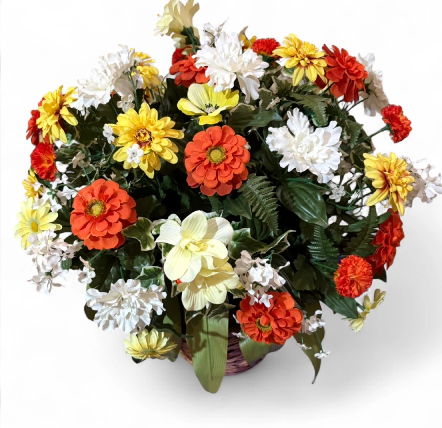 Artificial Flower Arrangement in Wicker Basket - photo 2