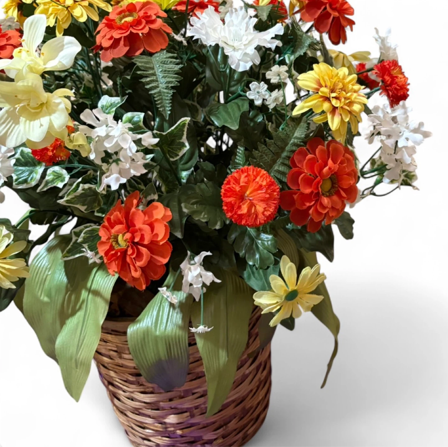 Artificial Flower Arrangement in Wicker Basket - photo 3
