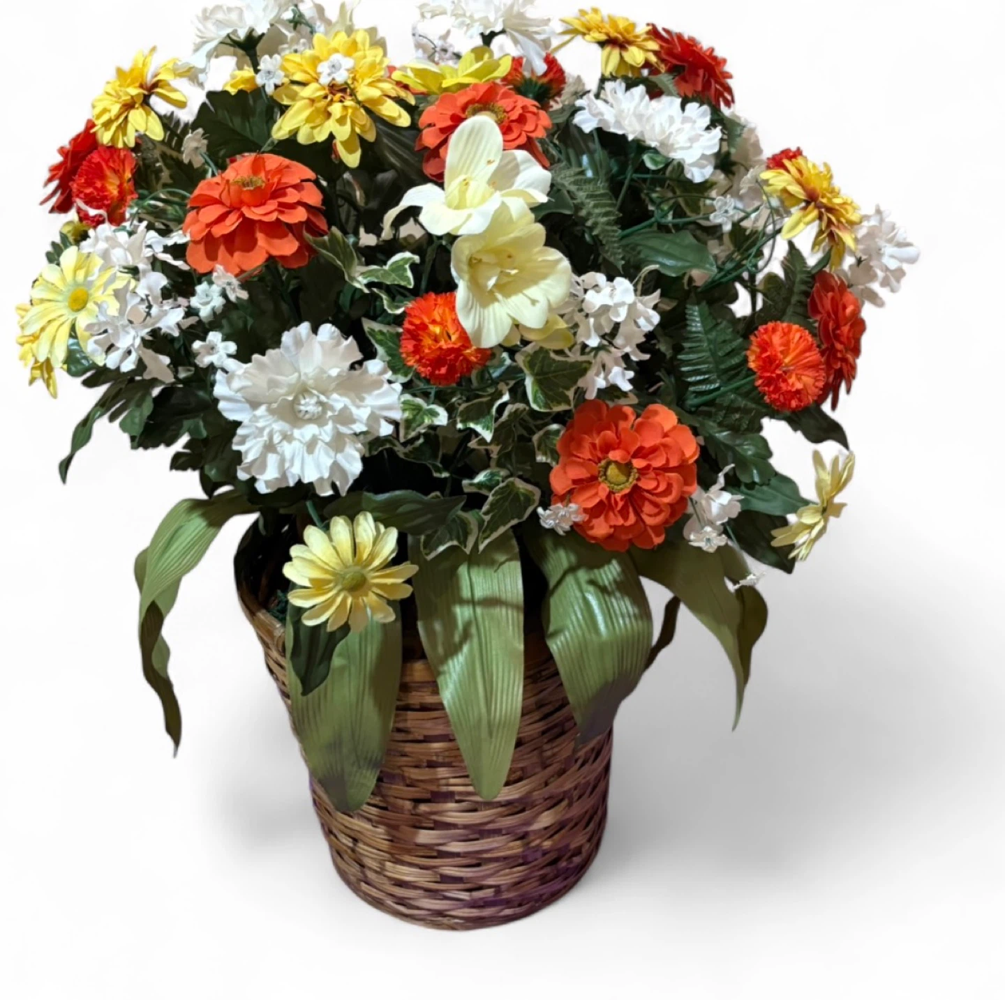 Artificial Flower Arrangement in Wicker Basket - photo 4